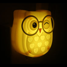 Load image into Gallery viewer, EU US Mini Cartoon Shape Night Led Lamp energy saving Light Children Gift for Kids baby Bedroom owl Mushroom Duck Night light
