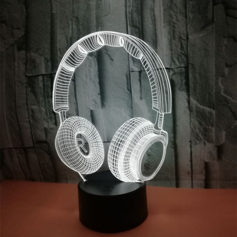 Colorful Press 3D Lamp Illusion Led Night Light USB Table Lamp for Children Baby Kids Gift Bedside Bedroom Headphone 3D Lamp